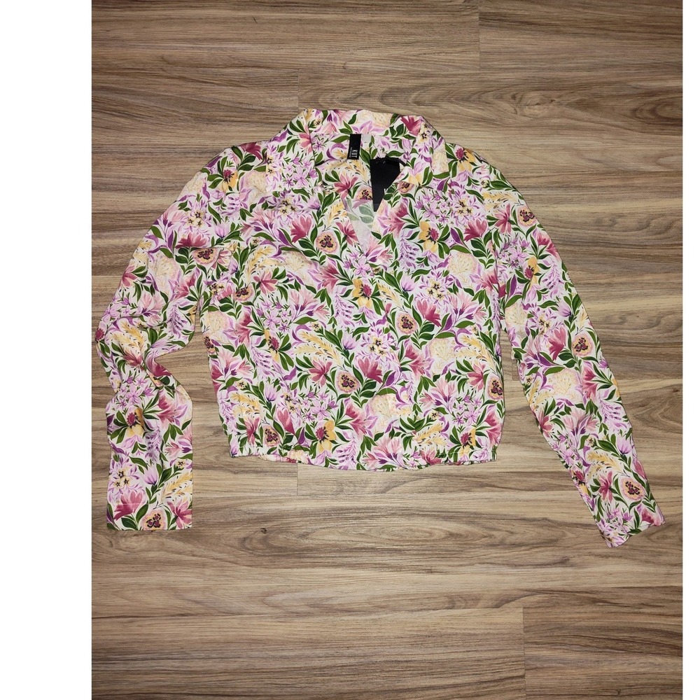 KUT from the Kloth Floral Lyocell Top Ivory Rose JM KT124401 Womens XS NWT